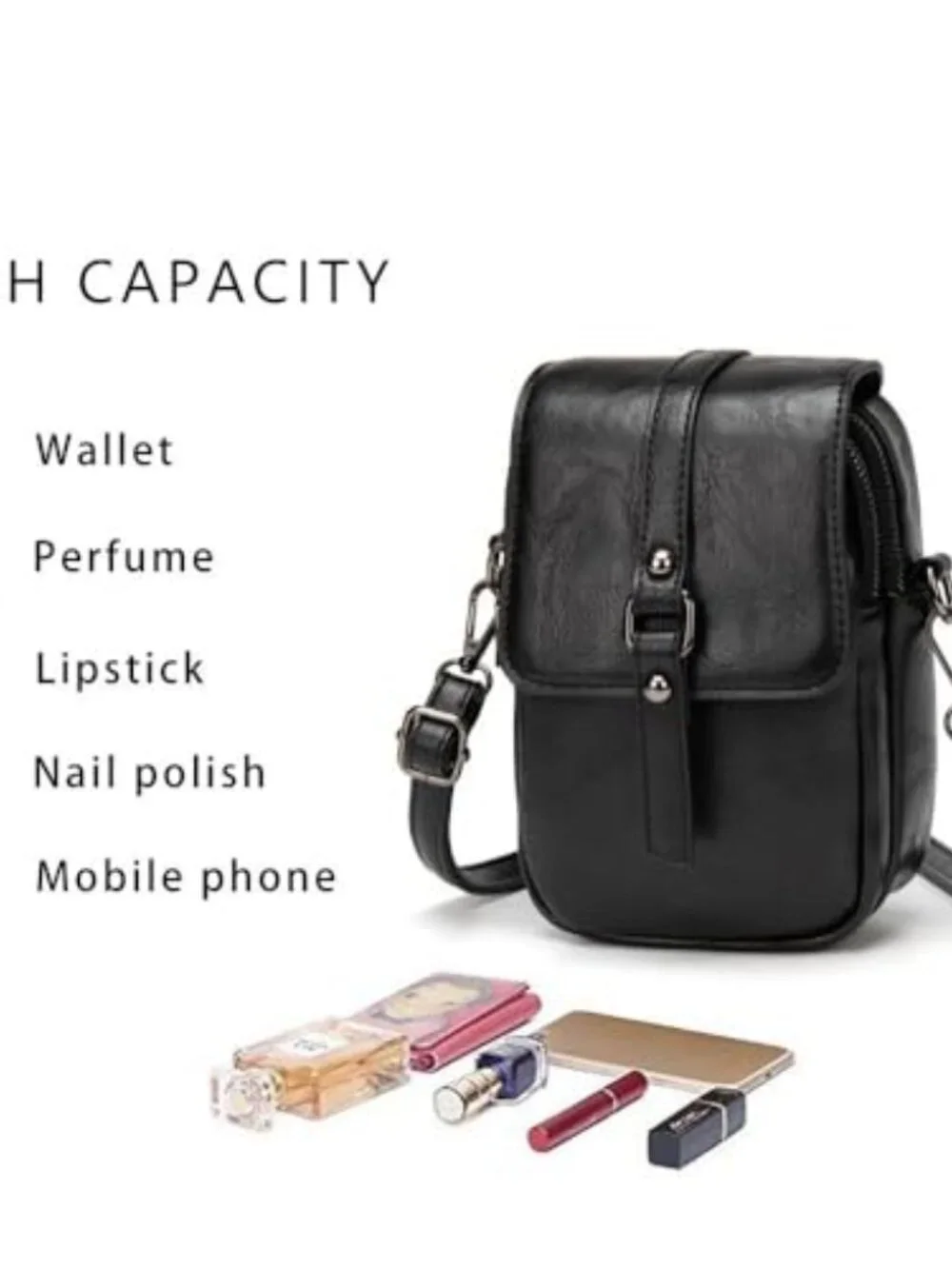 Vintage Small Crossbody Phone Bag for Women PU Leather Shoulder Handbag